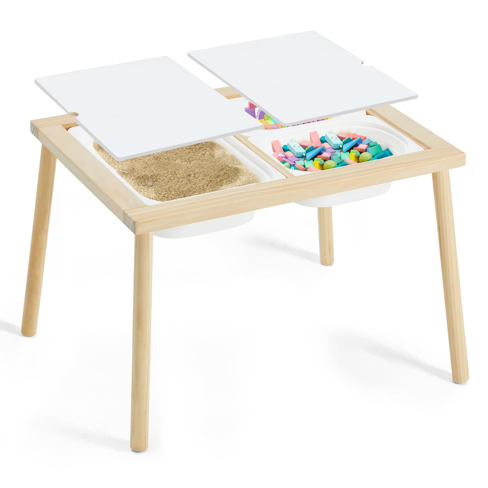 Sensory Table for Toddlers 1-3, Kids Table with 3 Storage Bins Writable Lids, Sensory Activity Ta... | Amazon (US)