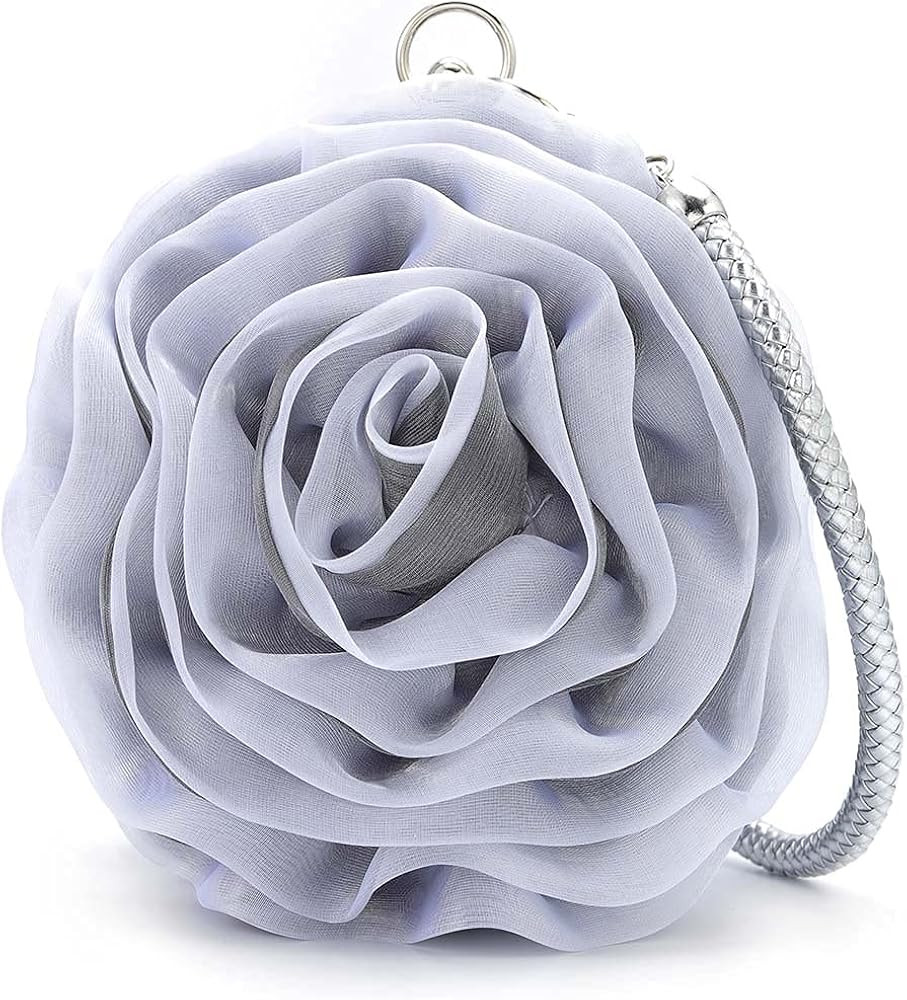 Yokawe Christmas Purse Satin Rose Shap Evening Clutch Bag Floral Wedding Party Prom Handbags with... | Amazon (US)