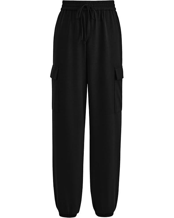 PRETTYGARDEN Womens Summer Cargo Sweatpants Casual Elastic High Waisted Lounge Jogger Pants With ... | Amazon (US)