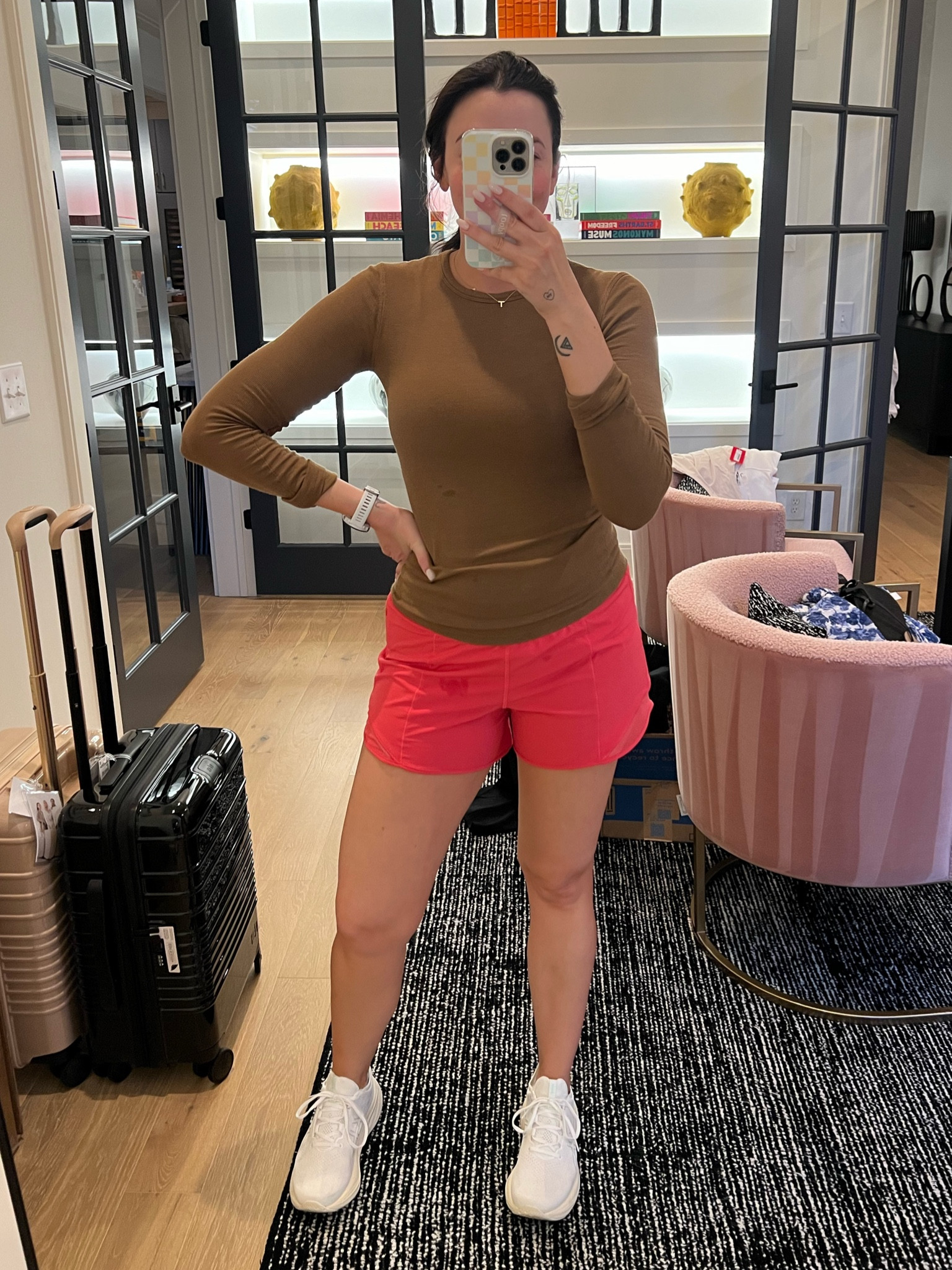 Lululemon running outfit. I’m a 6 in the shorts and top, 8 in the bra!

#LTKFitness #LTKActive