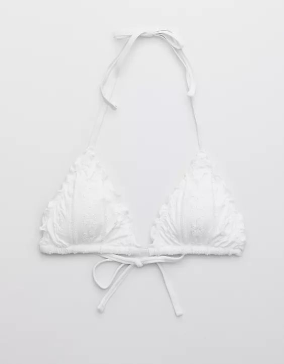 Aerie Eyelet String Triangle Bikini Top | American Eagle Outfitters (US & CA)