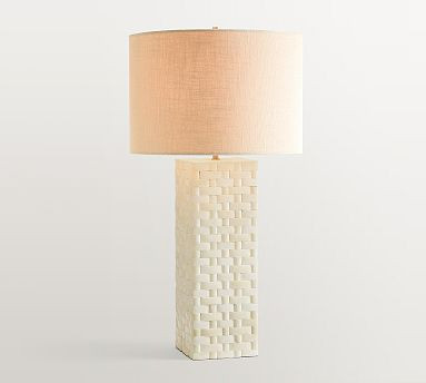 Lila Woven Bone Inlay Table Lamp (16") | Pottery Barn (US)
