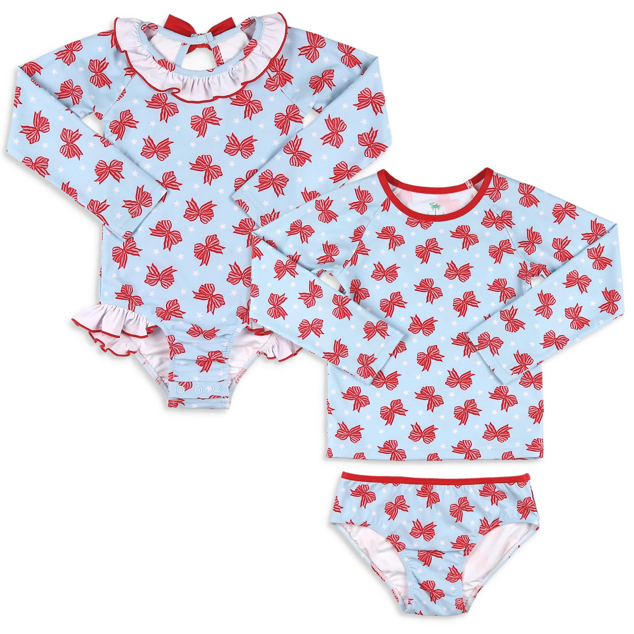 Girls Rash Guard Suit - America - Shrimp and Grits Kids | Shrimp and Grits Kids