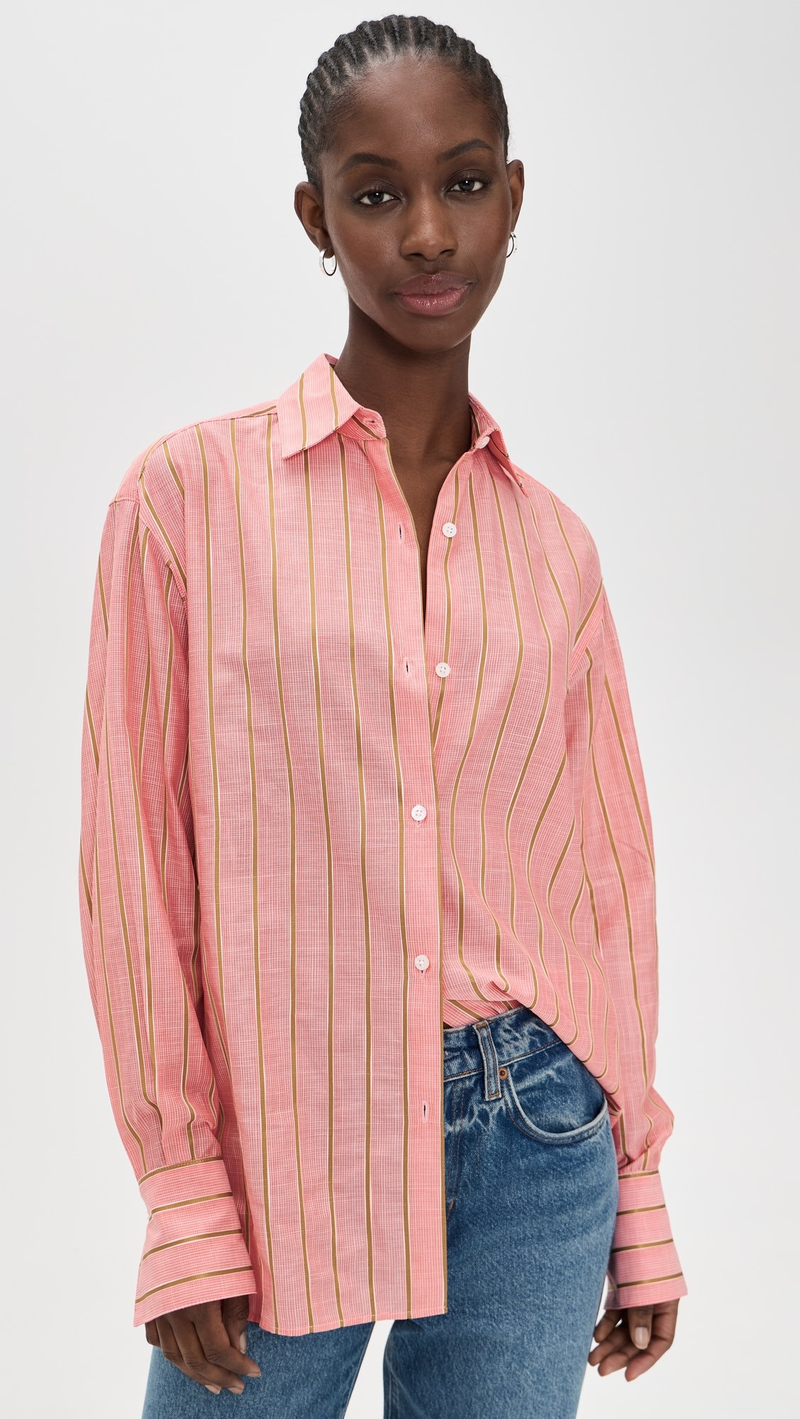 Stripe Boxy Long Sleeve Button Up Shirt | Shopbop