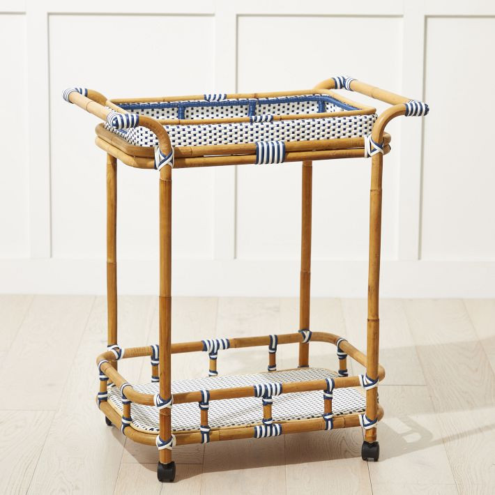 Rattan Bistro Bar Cart | Mark and Graham