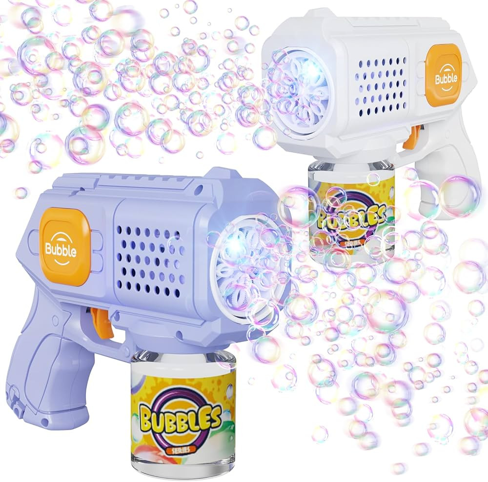 Panacare 2 Packs Bubble Gun,Automatic bubbele Maker with 10 Holes/Lighting,Bubble Maker Toy for K... | Amazon (US)