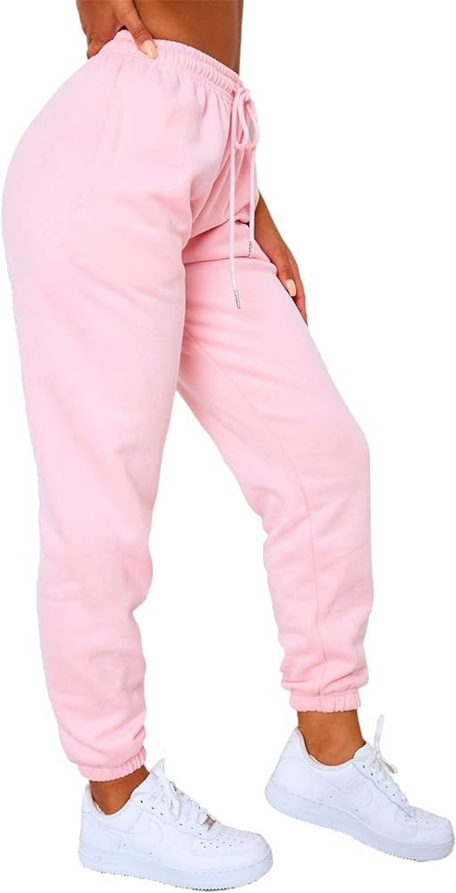 Waitfairy Womens Winter High Waisted Sweatpants Drawstring Jogger Sweat Pants Cinch Bottom Workou... | Amazon (US)