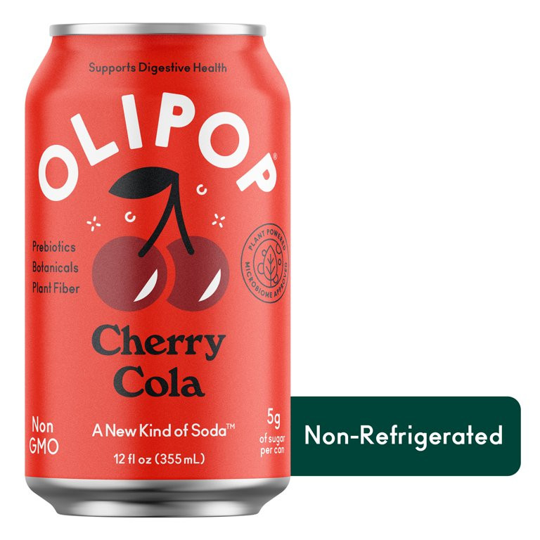 OLIPOP Prebiotic Soda, Cherry Cola, 12 fl oz, Pantry Packs | Walmart (US)