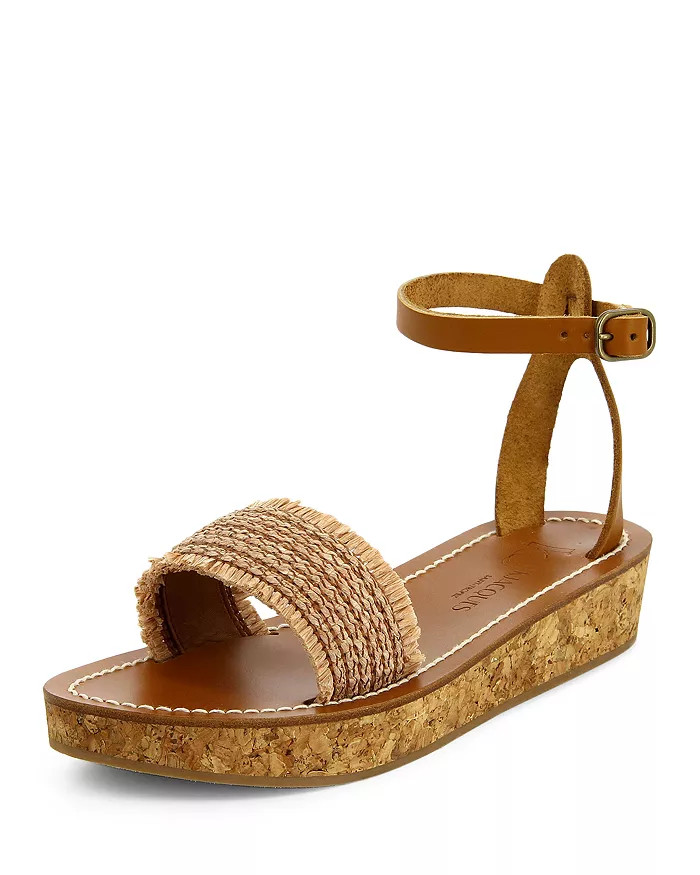 Women's Atribis Raffia Trim Platform Ankle Strap Sandals | Bloomingdale's (US)