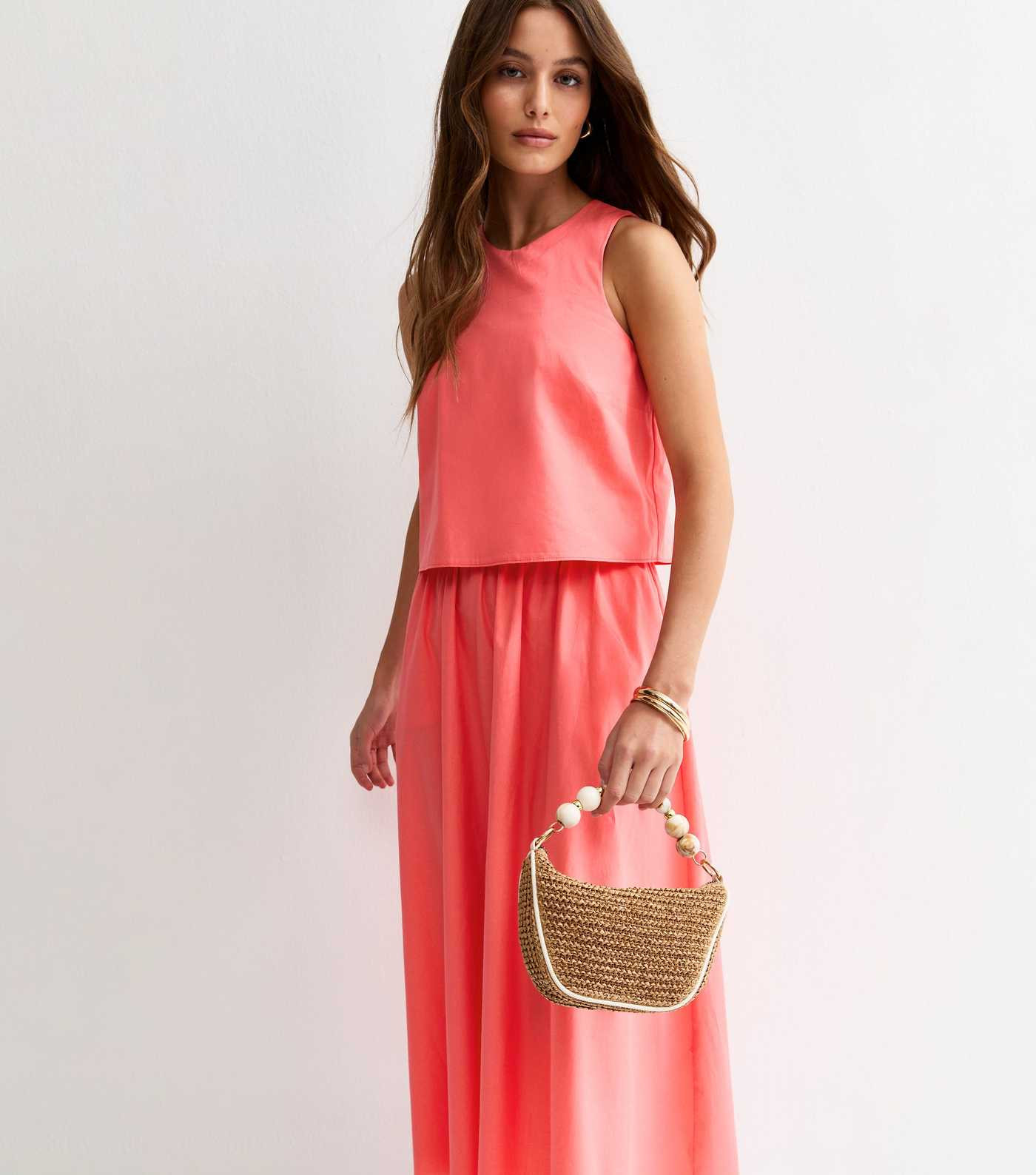 Dark Coral Layered Sleeveless Midi Dress | New Look | New Look (UK)