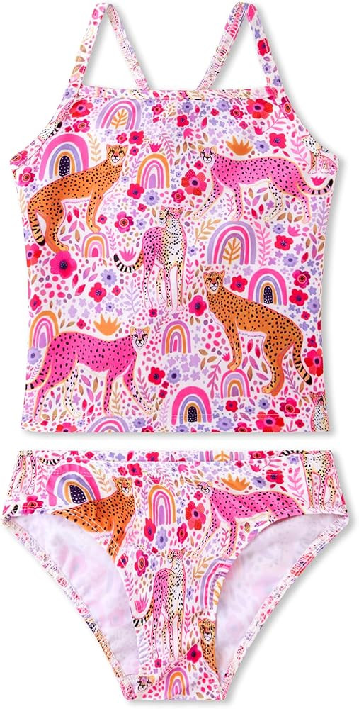 Girls Tankinis Two Pieces Swimsuits Hawaiian Beach Sport Bathing Suit Set for 2-12 Years Old Kids | Amazon (US)
