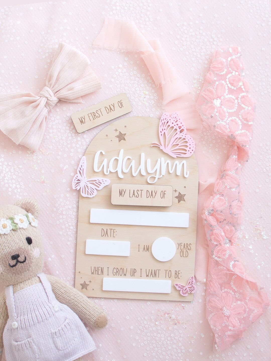 Butterfly School Sign, First Day of School Sign, Last Day of School Sign, School Decor, Dry Erase... | Etsy (US)