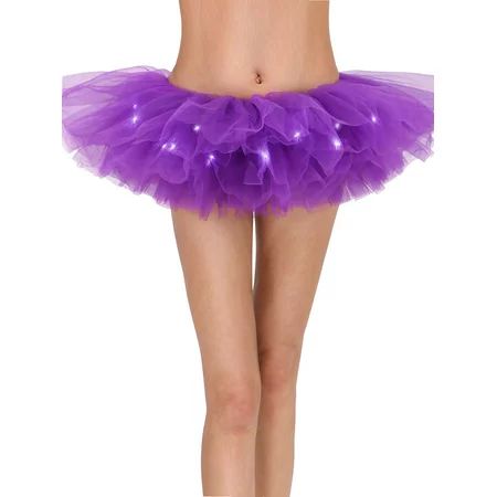 LED Tu tu Light Up Neon Tutu Skirt for Party Stage Costume Show Nightclub,Purple | Walmart (US)