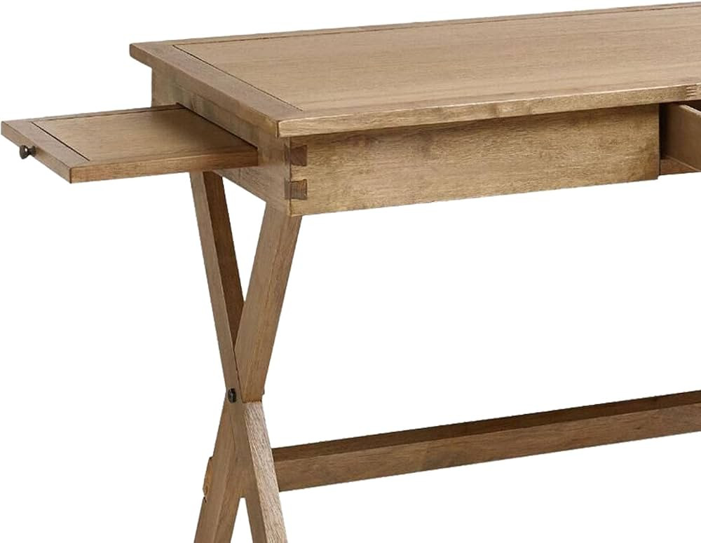 Light Walnut Campaign Desk for Bedroom, Home Office Study Desk, Rustic Farmhouse Wood Computer Wr... | Amazon (US)