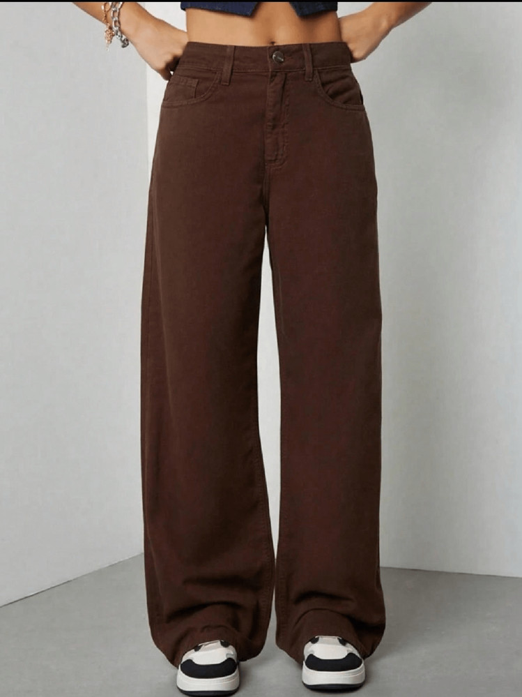 Calça Wide Leg Pantalona Jeans Feminina Cintura Alta Levanta Bumbum | SHEIN