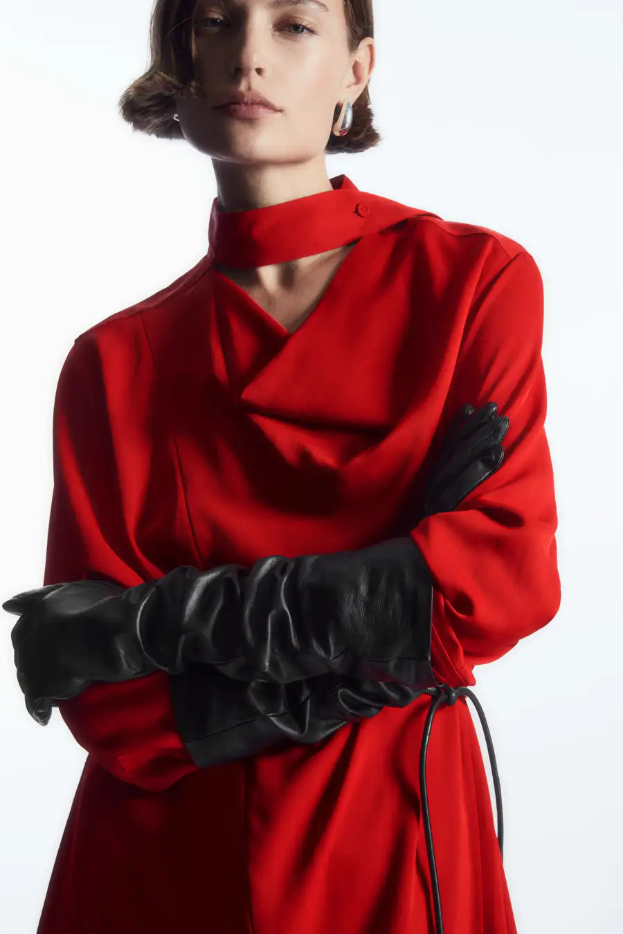 LONG LEATHER GLOVES - BLACK - COS | COS (EU)