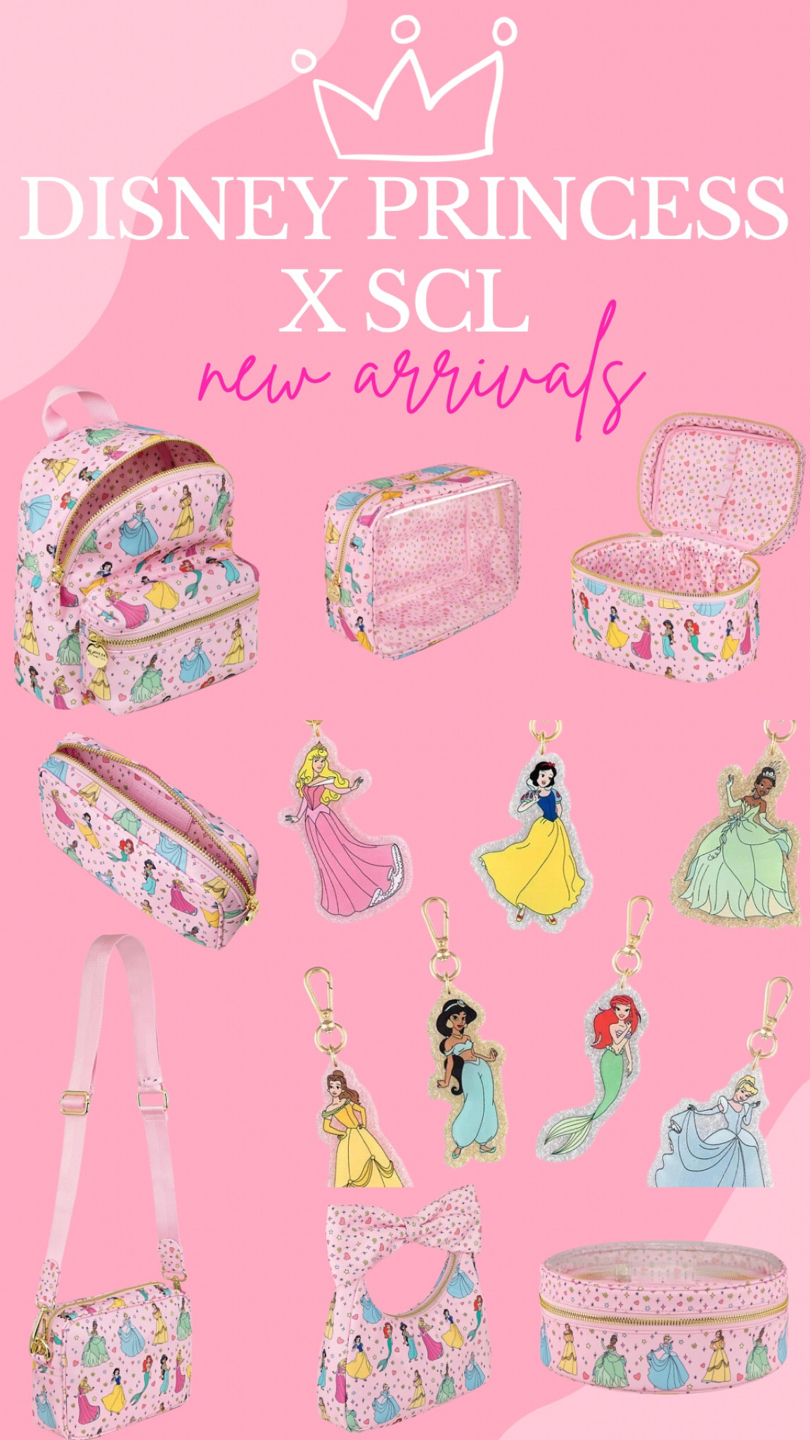 new disney princess x stoney clover lane drop! 🎀👑💖 

clear front large pouch • camera bag • circle open top pouch • vanity case • bow handle bag • small pouch • micro backpack • cinderella / sleeping beauty / tiana / belle / jasmine / ariel / snow white / princess bag charm

#LTKfindsunder100 #LTKfamily #LTKtravel