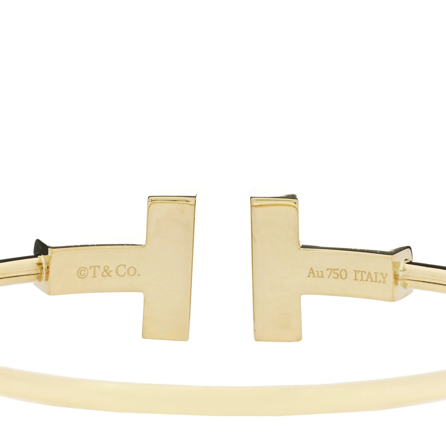 18K Yellow Gold T Wide Wire Bracelet | FASHIONPHILE (US)