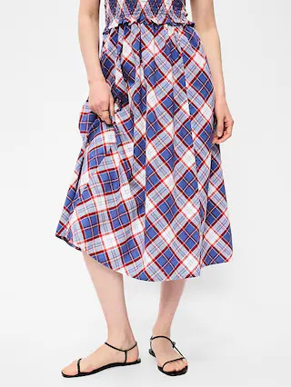 Fit & Flare Smocked-Bodice Midi Dress | Old Navy (US)