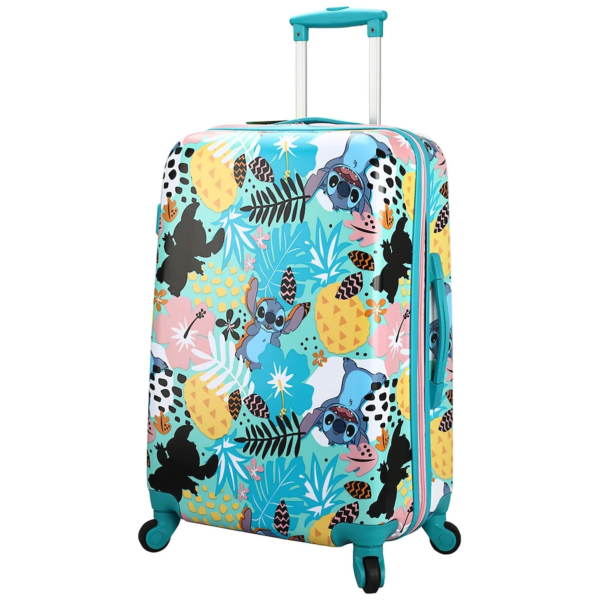Lilo & Stitch Tropical All-Over Print 20" Blue Carry-On Rolling Luggage | Walmart (US)