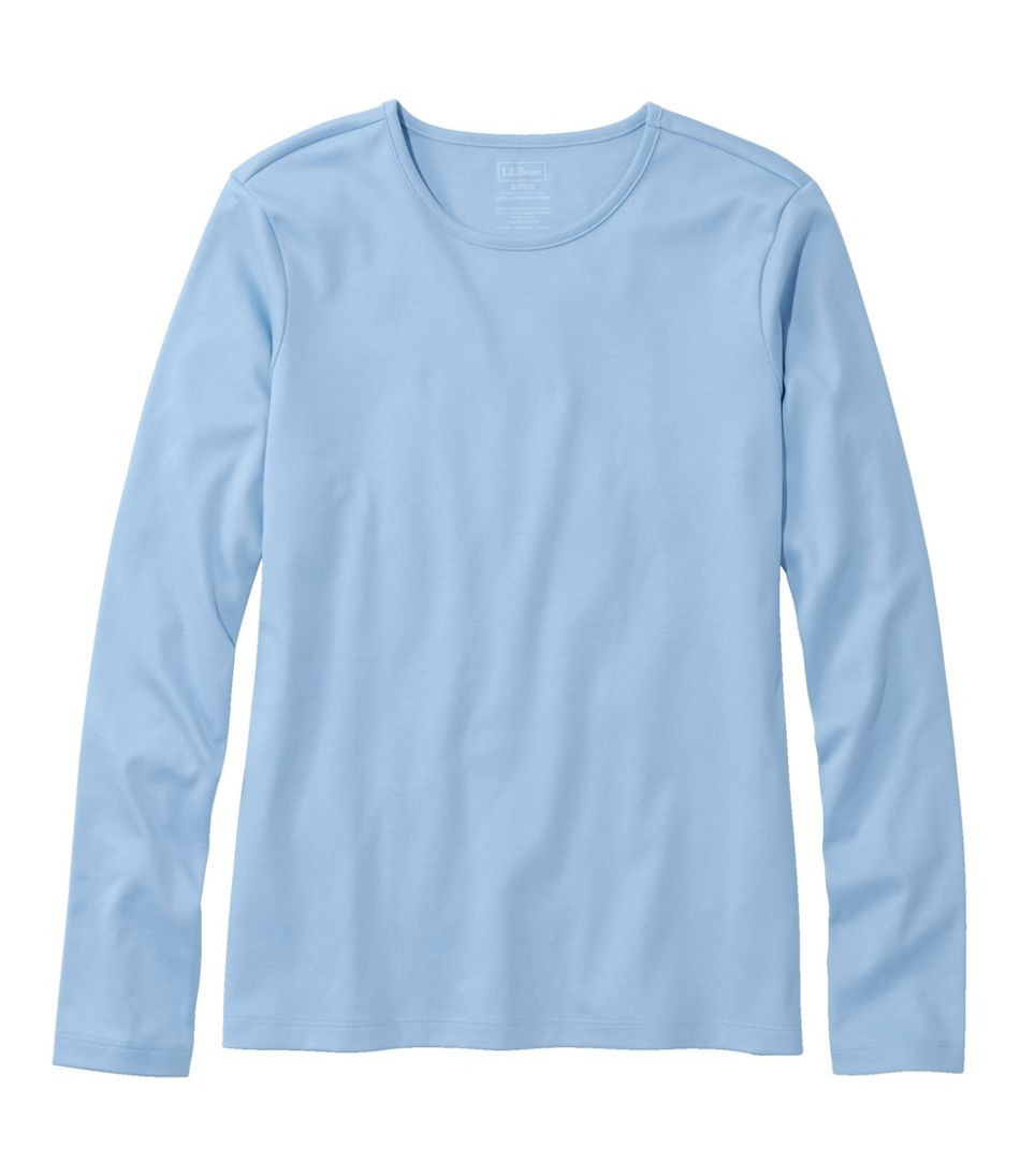 Women's Pima Cotton Tee, Long-Sleeve Crewneck | Tees & Tanks at L.L.Bean | L.L. Bean