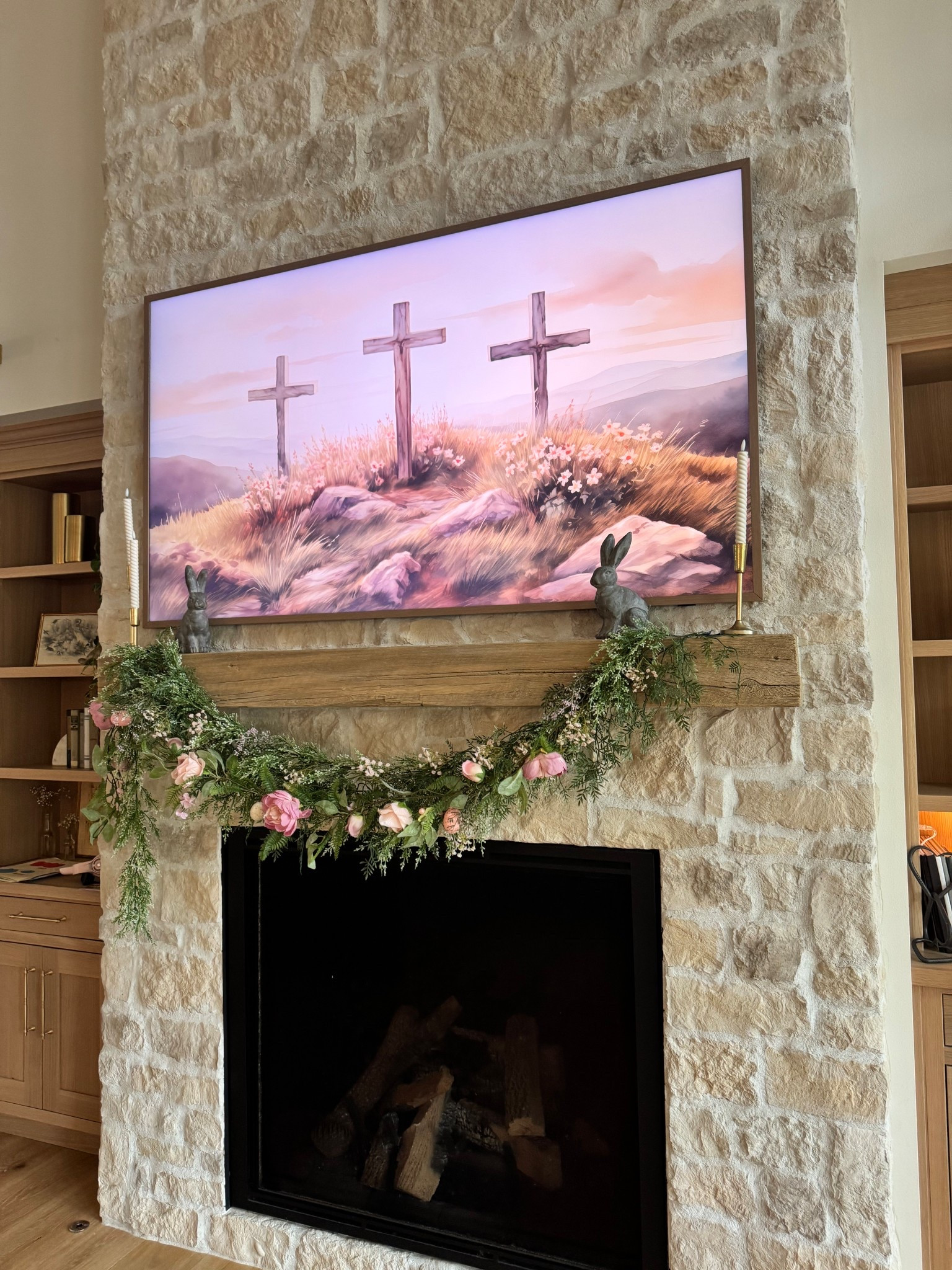 Easter mantle decor
