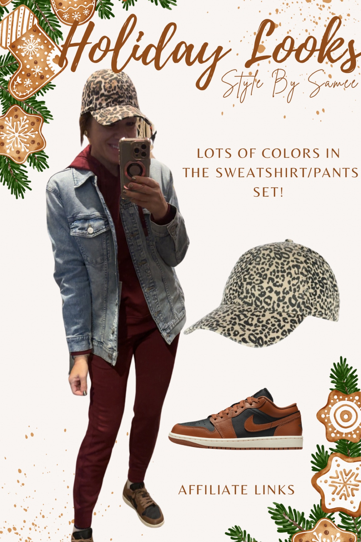 Casual Holiday Look! This color is trending! Wearing size XS in sweatshirt, size S in pants, and size XS in jacket. Shoes are TTS. 

5’4 , Small/Medium, 26/27, Size 2/4

#LTKFindsUnder50 #LTKHoliday #LTKCyberWeek