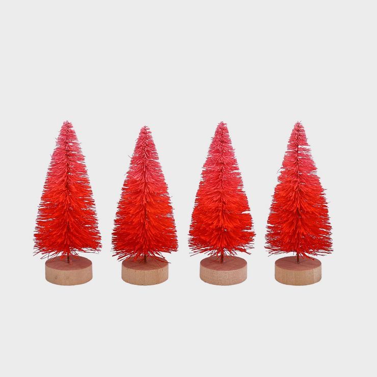 4pk Valentine's Day Bottle Brush Trees Red - Spritz™ | Target