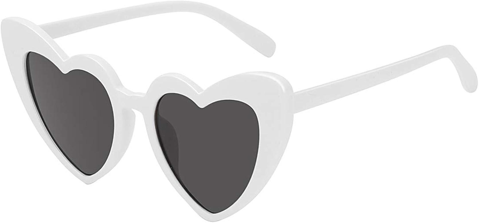 Heart-Shaped Sunglasses Women Vintage Black Pink Red Heart Shape Sun Glasses | Amazon (US)