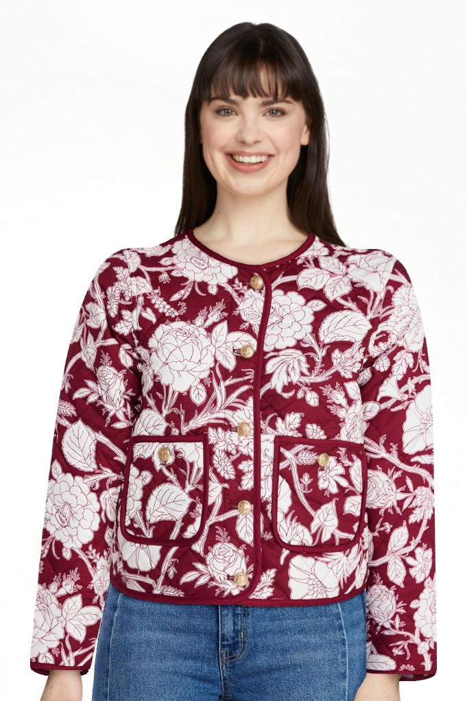 Time and Tru Women's Quilted Cotton Jacket, Sizes XS-XXXL | Walmart (US)