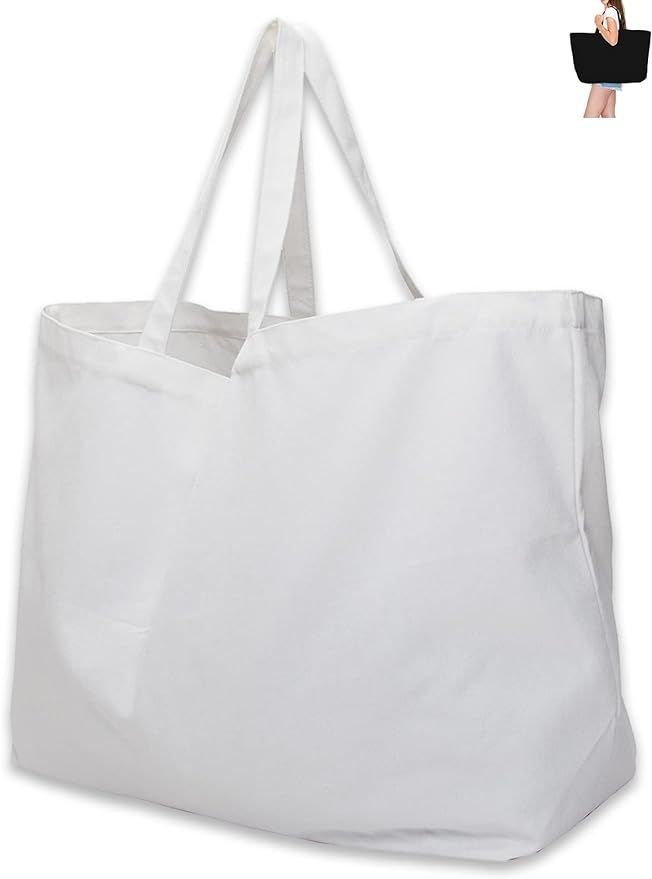 27" Large Canvas Tote Bag - Extra Big Largest Reusable | Amazon (US)