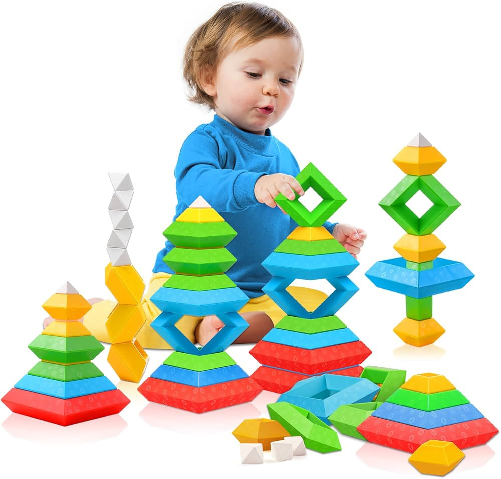 Montessori Toys for 1 2 3 4 Year Old Boys Girls Toddlers Preschool Learning Activities 30Pcs Buil... | Amazon (US)