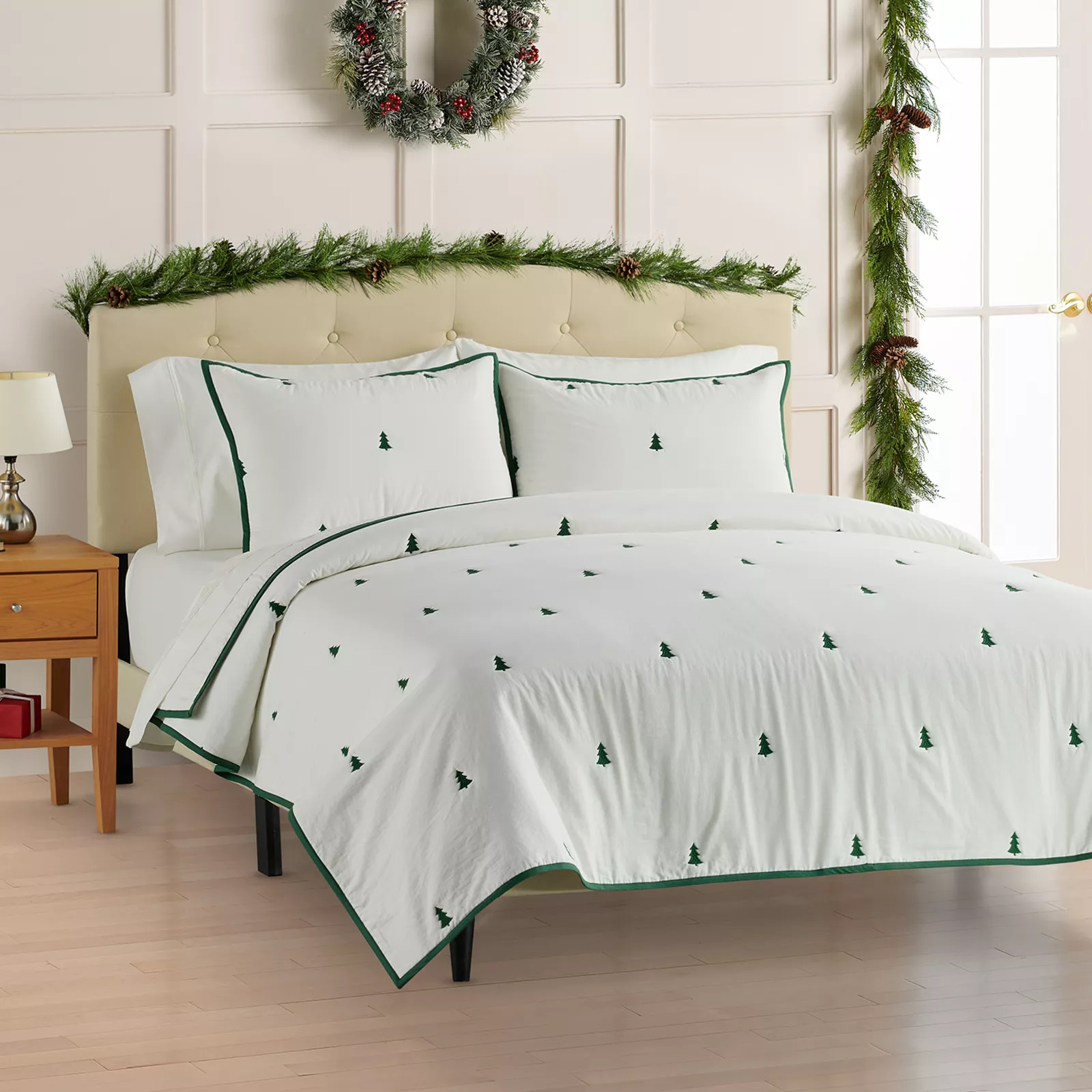 St. Nicholas Square® Embroidered Christmas Tree Quilt Set with Shams | Kohl's