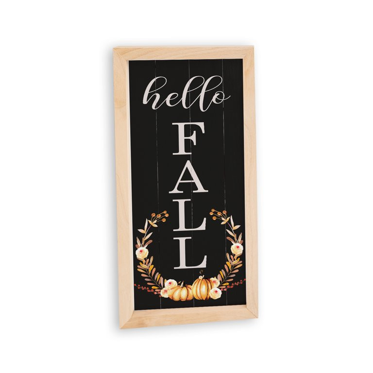 Hello Fall Vertical Black Wood Sign, Fall Décor, Fall Signs, Decorative Signs for Fall, Entryway... | Walmart (US)