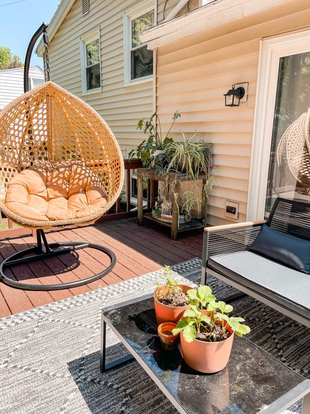 The happiest corner of our deck with our indoor plants outside and the egg chair



#LTKHome #LTKSeasonal #LTKStyleTip