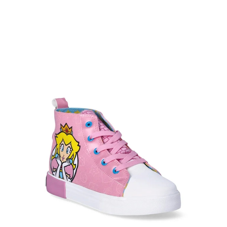 Super Mario Princess Peach Little Girl & Big Girl High Top Sneakers | Walmart (US)