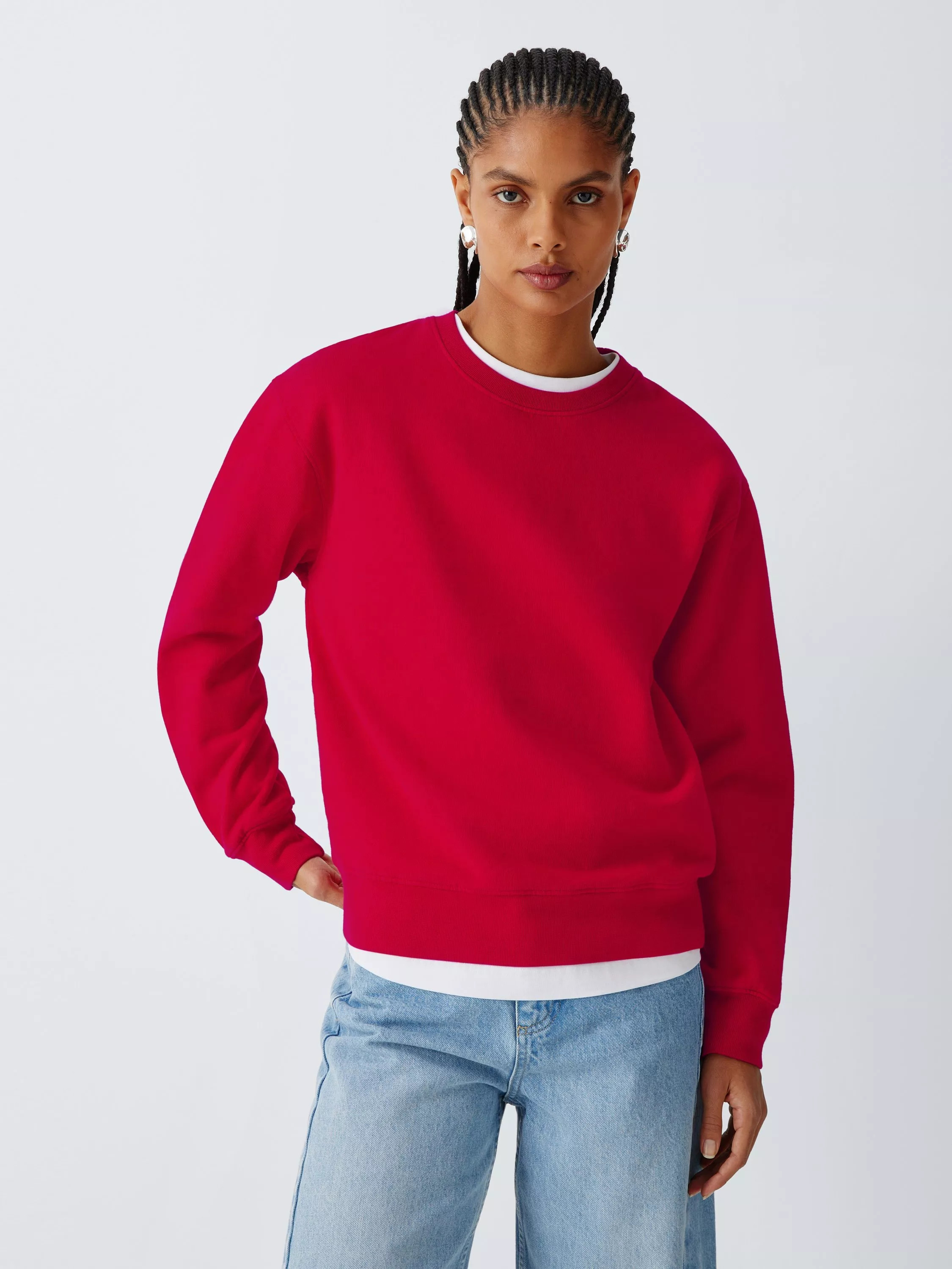 Classic Garment Dyed Sweatshirt, Scarlet Red | John Lewis (UK)