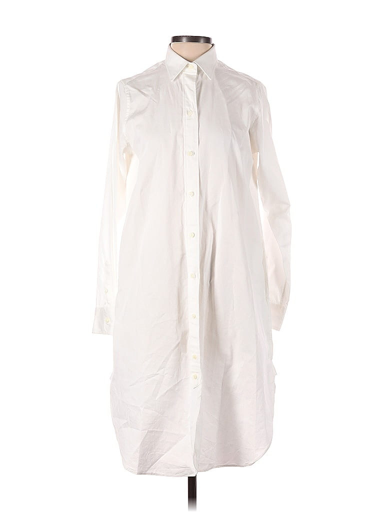 Ann Mashburn Casual Dress - Shirtdress: Ivory Dresses - Used - Size Small | ThredUp