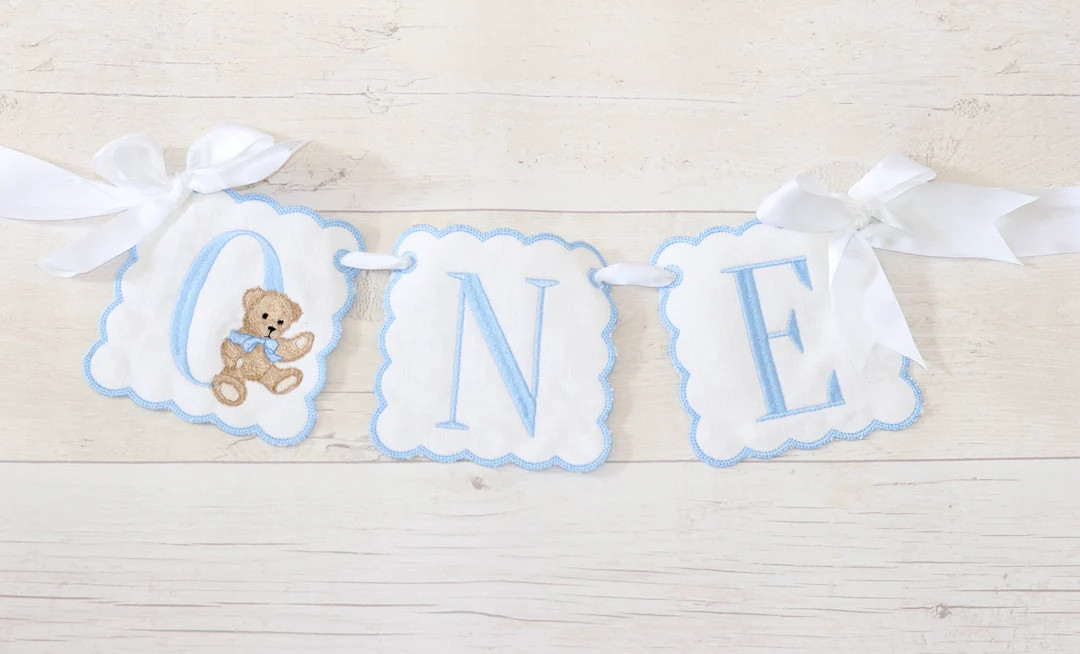 Vintage Bear Birthday Banner | Banner | Teddy Bear Picnic | First | Second Birthday | Neutral | 1... | Etsy (US)