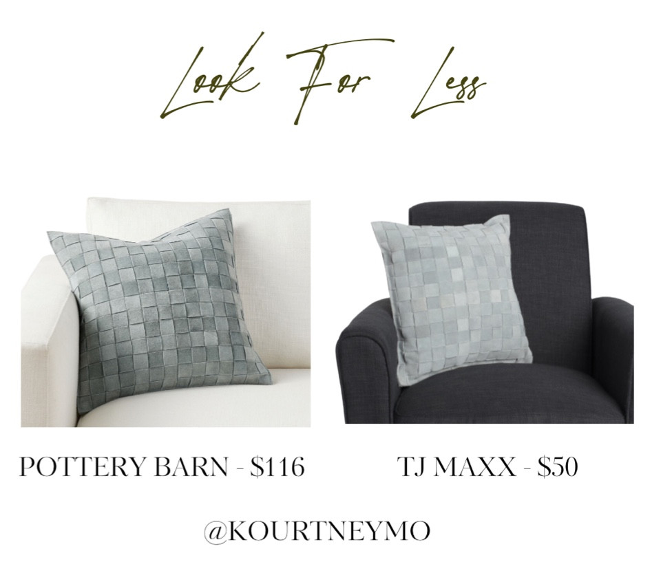 Pottery Barn dupe, look for less, designer inspired home, basketweave throw pillow, TJ Maxx

#LTKhome