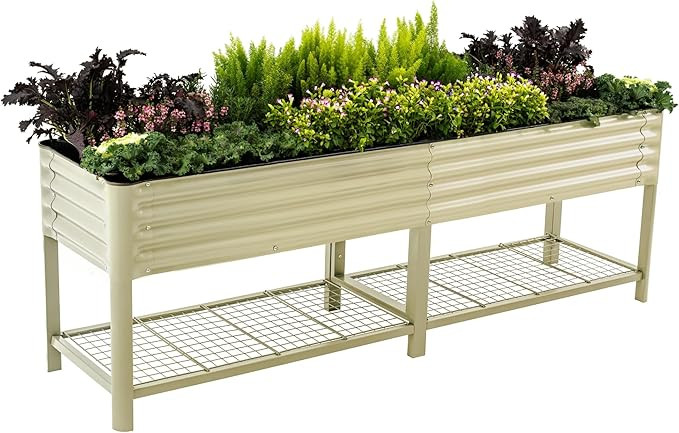 Elevated Raised Garden Bed-V Series, 2' x 8' Garden Beds with Legs & Storage Rack for Patio Porch... | Amazon (US)