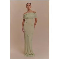 Brynn Orchid Knit Maxi Dress - Pastel Green I MESHKI I Size S | MESHKI US