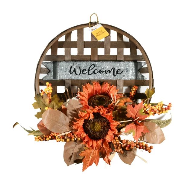 Way to Celebrate Welcome Harvest Basket Hanging Decoration, 16" x 22" - Walmart.com | Walmart (US)