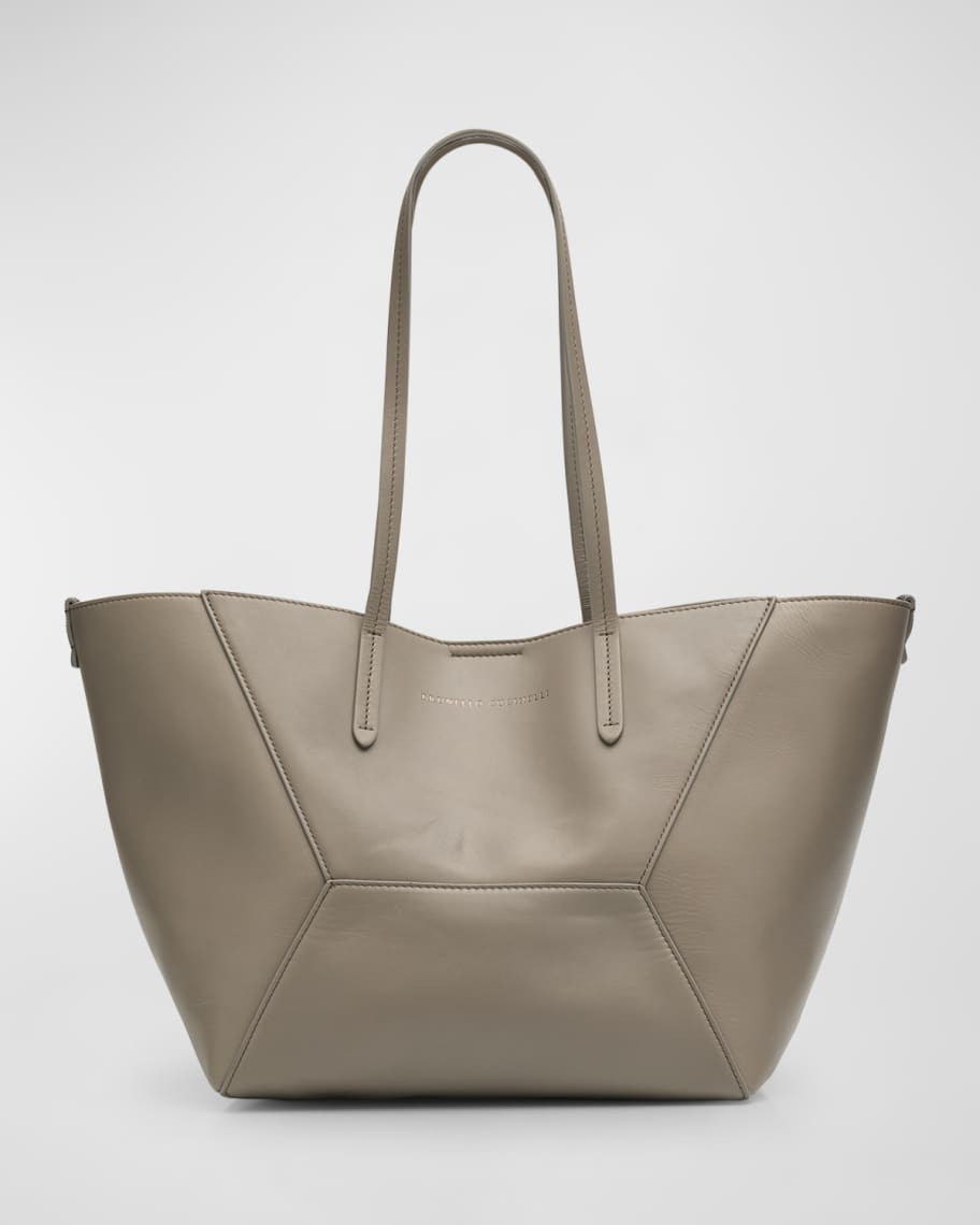 BC Duo Small Geometric Leather Tote Bag | Neiman Marcus