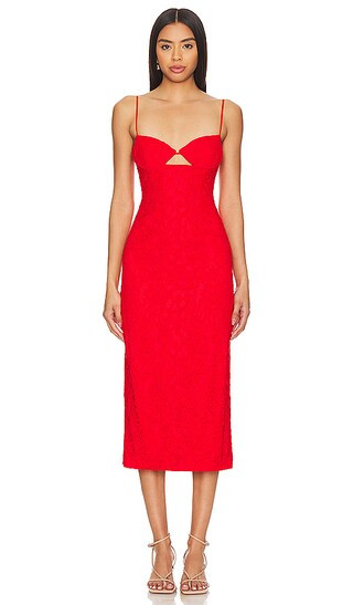 Ivanna Midi Dress in Fire Red | Revolve Clothing (Global)