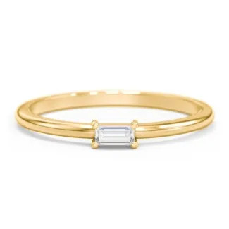 East-West Stackable Baguette Ring | Jewlr