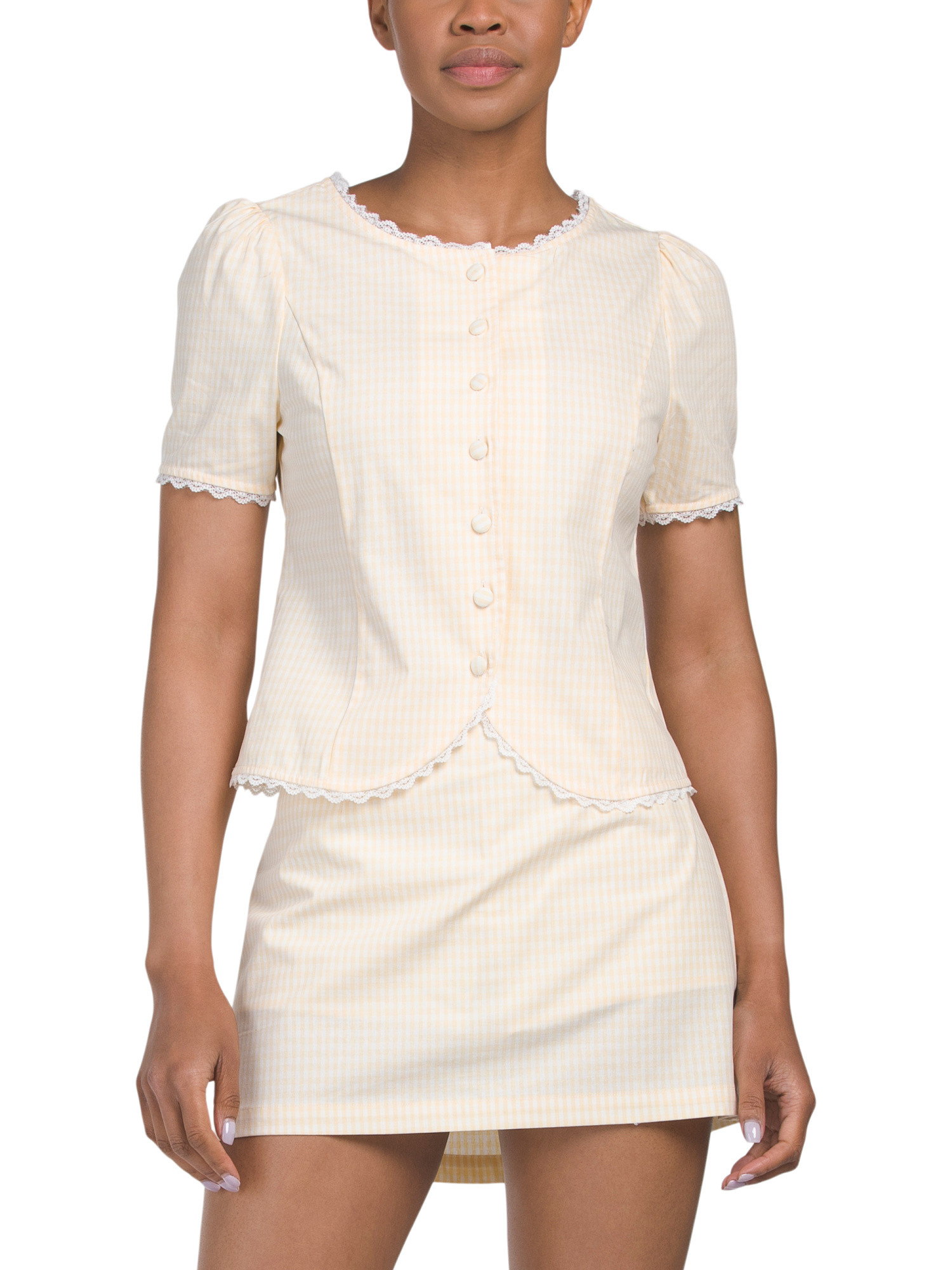 Gingham Short Sleeve Top | TJ Maxx