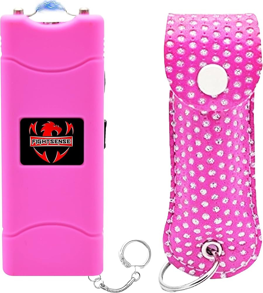 FIGHTSENSE Mini Stun Gun Keychain & Pepper Spray Combo Pack for Self Defense Kit - Extremely Powe... | Amazon (US)