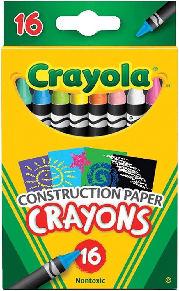 Crayola Construction Paper Crayons (16ct), Kids Crayons, Long-Lasting, Non-Toxic, Vibrant Colors ... | Amazon (US)