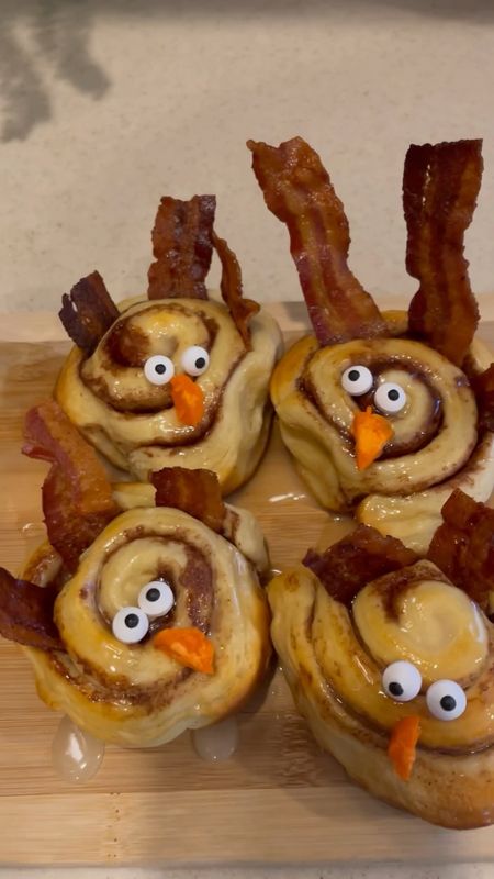 Cinnamon Roll Turkeys - when candy corn are out of season you can sub them with orange candy melts

#LTKhome #LTKkids #LTKSeasonal